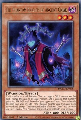 Yugioh The Phantom Knights of Ancient Cloak 1st Edition Rare MGED-EN078 NM