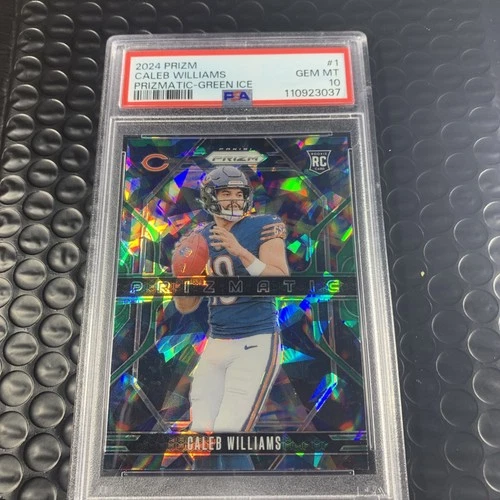 2024 Panini Prizm - Prizmatic Caleb Williams #1 Green Ice Prizm (RC) PSA 10 💎