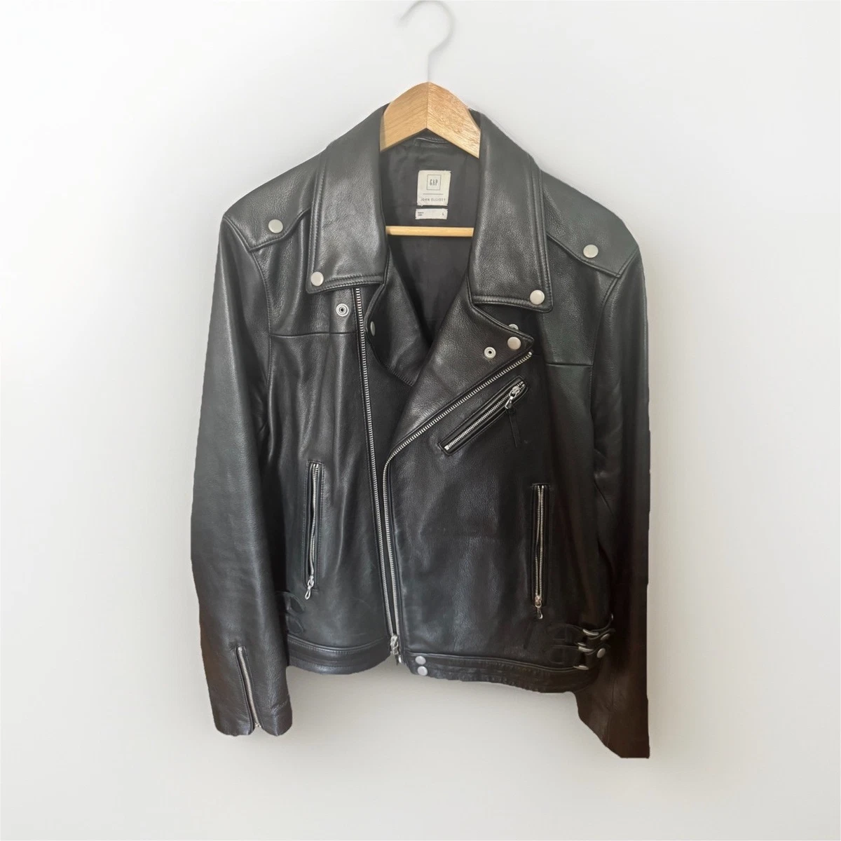 JOHN ELLIOTT ダブルライダースジャケット ブラック Leather Moto Jacket / Black