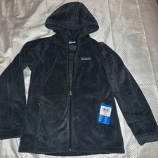 Columbia Kids Fleece Full Zip Up Hoodie Jacket, Gray / Black, Size L 14/16 