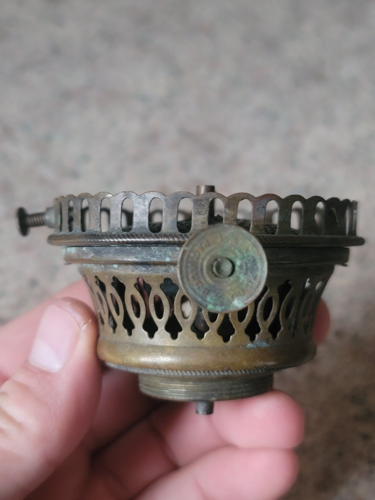 Lot Of 3 19th C. P&A Set Screw Oil Kerosene Lamp Burners LOOK! Parts Unique