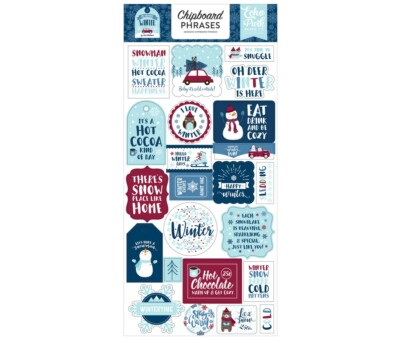 Echo Park Paper MY FAVORITE WINTER 6x13 Sheet of Chipboard Phrases