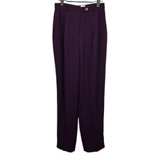 Vintage RINA ROSSI Size 8 Plum Purple High Rise Lined Trouser Dress Pants USA