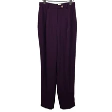 Vintage RINA ROSSI Size 8 Plum Purple High Rise Lined Trouser Dress Pants USA