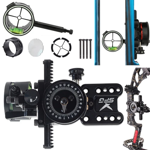 Compound Bow 1 Pin Sight Micro Adjustable Pointer Adaptor Scope Sight 4x 6x 8x - Picture 1 of 21