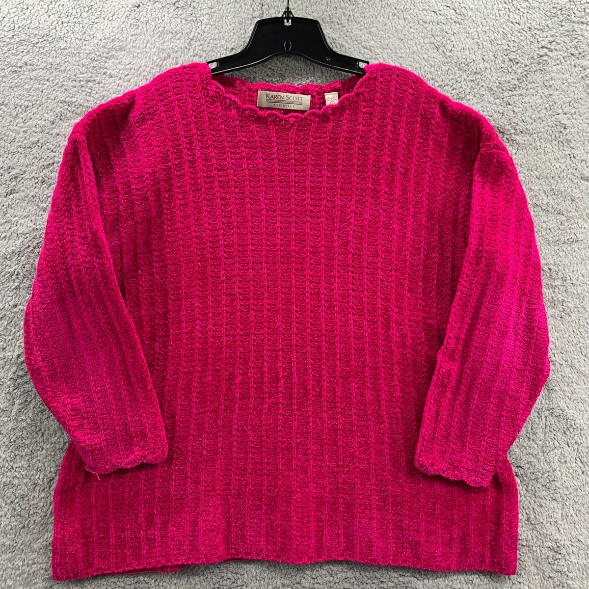 KAREN SCOTT Sweater Womens Large Chenille Top