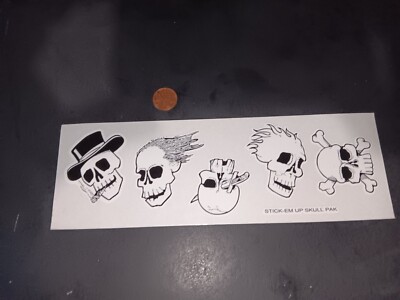 VINTAGE SKULL PAK STICK EM UP Sticker Decal  ORIGINAL old stock