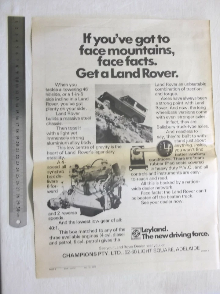 1973 Leyland Land Rover Advertisement Removed from a Stock Journal - image 1 of 1