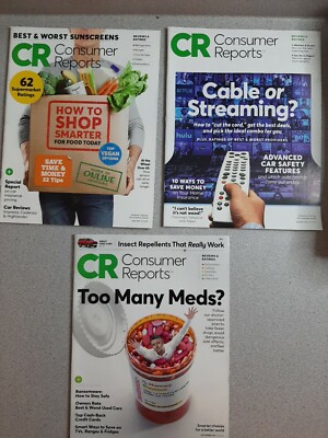 #ad Consumer Reports Magazine 2017 Lot of 3 July Aug Sept Groceries Cable Medication $6.78