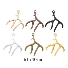 10Pcs 51 40MM Alloy Charm antler Pendant for DIY Jewelry h1206