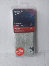 Speedo Patterned Comfort Swim Cap Adult Latex Free Elastomeric - NEW Grey White