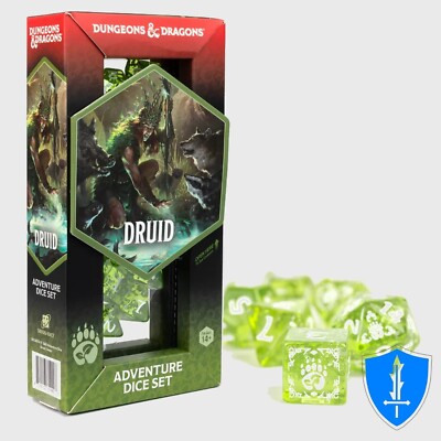 Druid Class Dice - Set of 14 Green - Sirius Adventure Dice D&D RPG