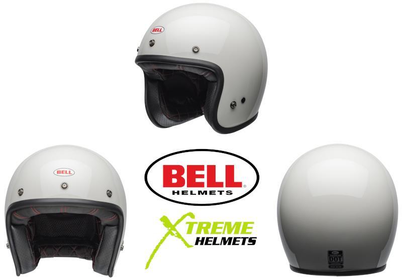 Bell Custom 500 Motorcycle Open Face Helmet Gloss White DOT