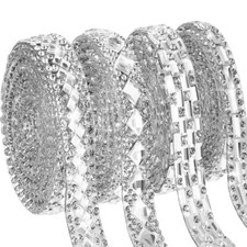 3.7m Adhésif Strass Rubans Bandes Diamant Autocollants Paillettes Bling