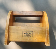 Shoe Shine Box Bench Wood Esquire Vintage Organizer