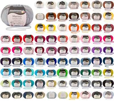 50g Schachenmayr Merino Extrafine 120 - Garn Wolle Stricken Häkeln (105,80 /kg)