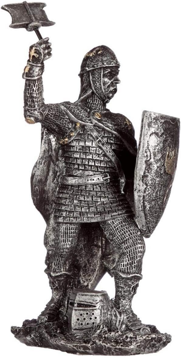 Knight Figurine Polyresin (H) 14cm (W) 4cm (D) 7cm Shield Collectable