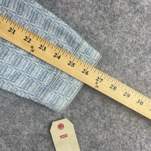 Levi's Jean Jacket Kids Youth Size Medium Allover logo Print Stretch Cotton - Picture 14 of 19