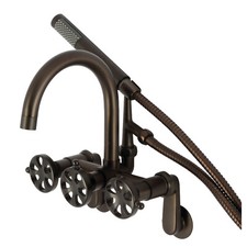 Kingston Brass AE8155RX 7" Adjustable Wall Mount Clawfoot Tub Faucet, Bronze
