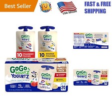 yogurtZ 3 oz Pouches - Strawberry  Banana Snacks for Kids, 20 Pack with Protein