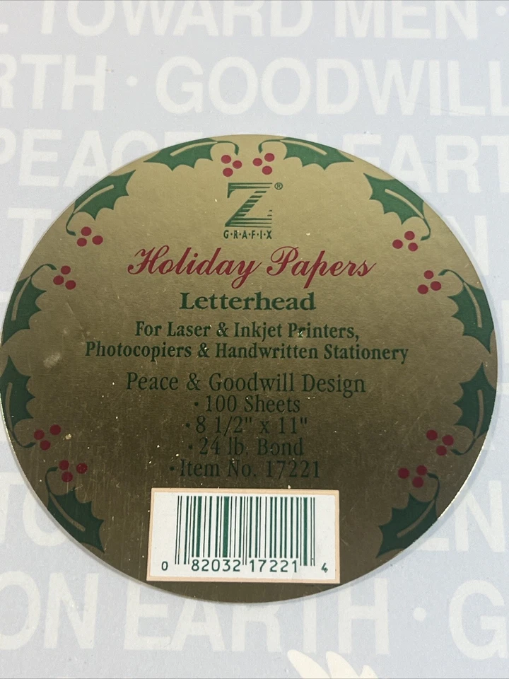 Vintage Z GRAFIX~100 Sheets 8.5"x11" HOLIDAY PAPERS for LASER & INJET Peace - Image 3 of 4