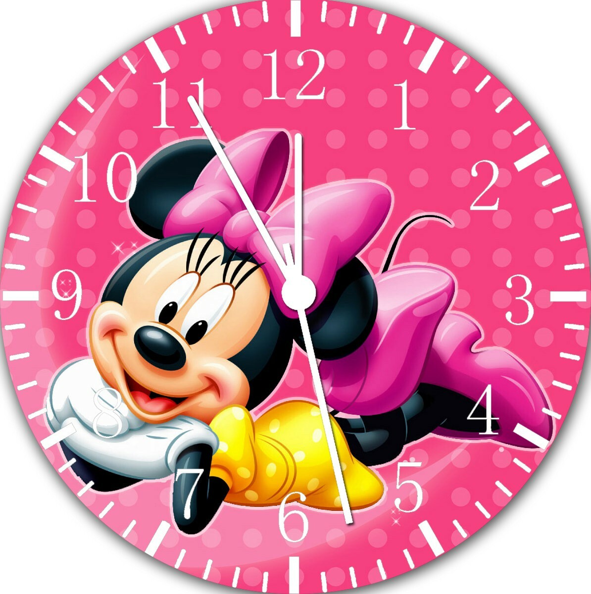 Disney Minnie Mouse Wall Clock E123 Personalized option with adding name