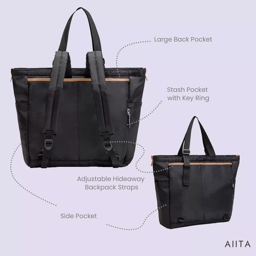 Large Baby Diaper Bag Backpack Tote Travel Organizer w/ Changing Pad Black - Picture 7 of 7