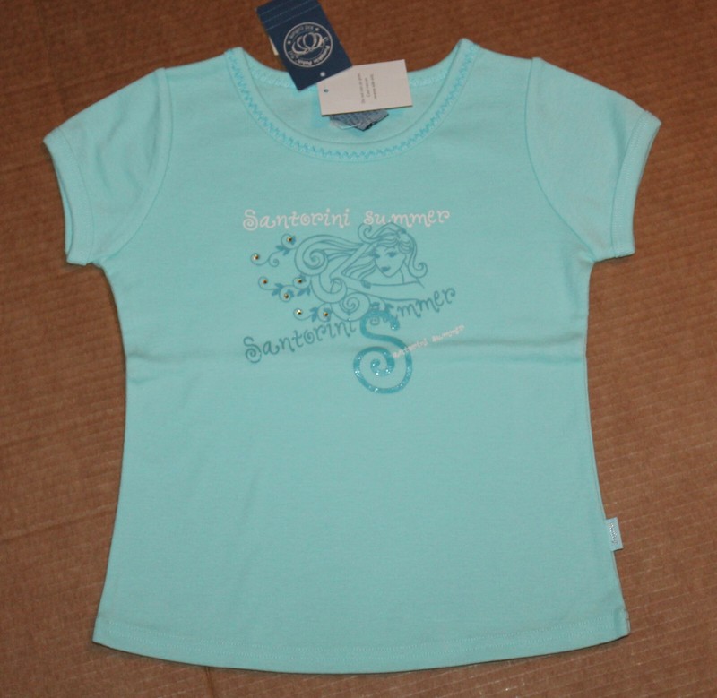 4 NWT Pumpkin Patch FREE AS A BIRD Light Blue Santorini Summer SHIRT Top Girls 