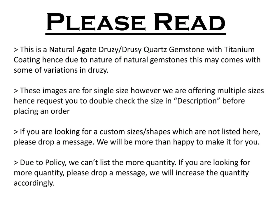 Lote de 10 piezas Cojín Drusy para hacer joyas de cuarzo druzy ágata de titanio natural Foto 3 de 4