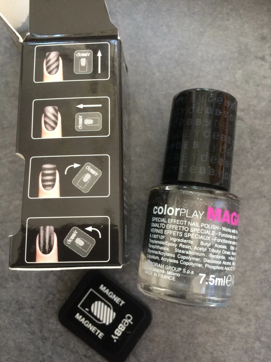 Vernis à Ongles Deborah Milano Magnetic Shine Tech - N°79 Violet Paillettes - Neuf Avec Aimant