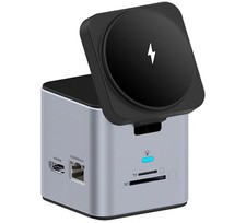 USB Type-C Docking Station - Wireless Wired Charging- RJ45- Data Cards -9 in 1