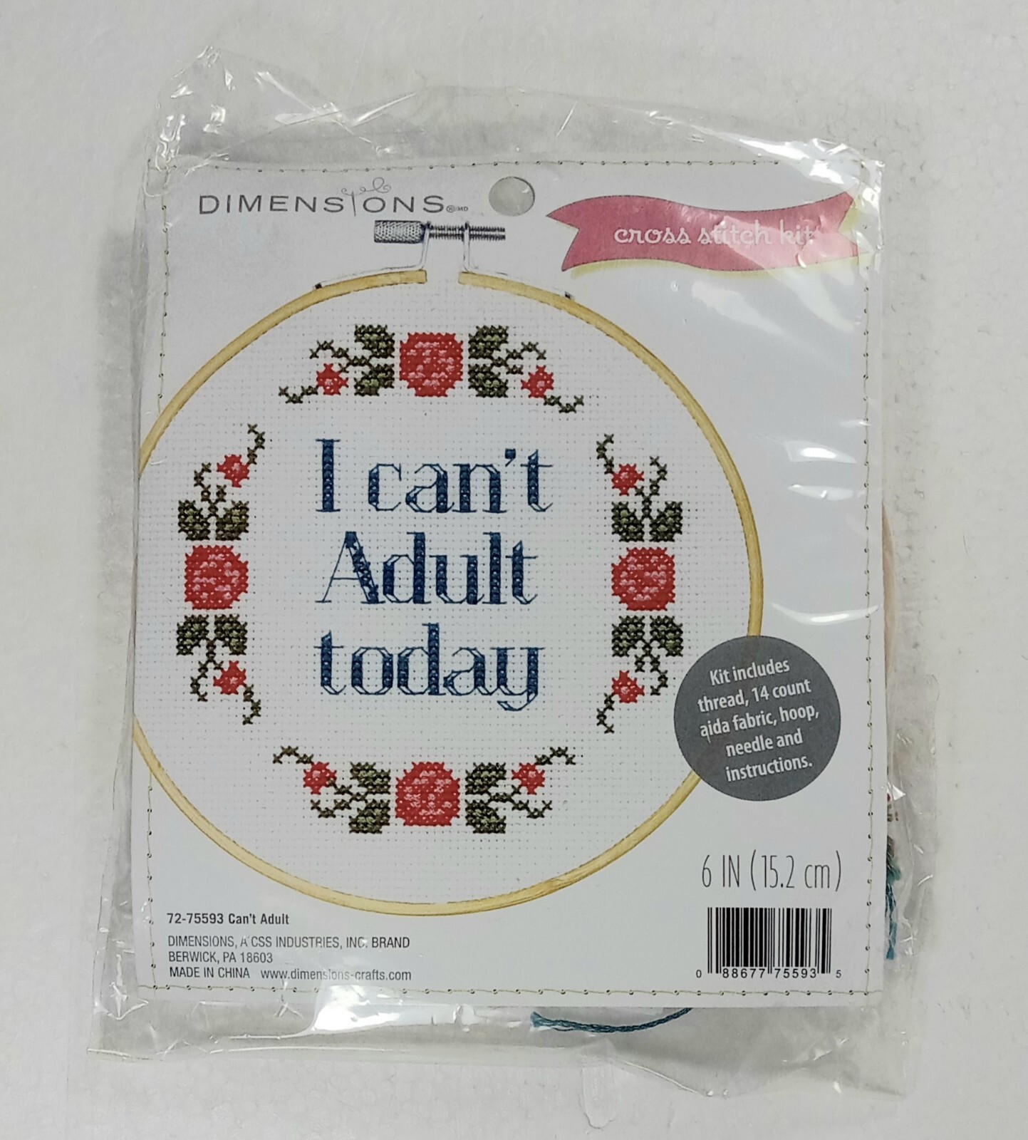 DIMENSIONS Cross Stitch Kit I CAN'T ADULT 6