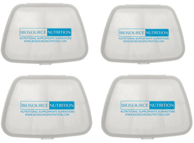 4 Pack Pocket Pill Box (5 compatrments) Biosource Nutrition