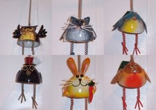 Fountasia Set of 2 Metal Teeny Bobbers - Rabbit Crow Robin Bluetit Cat Owl 