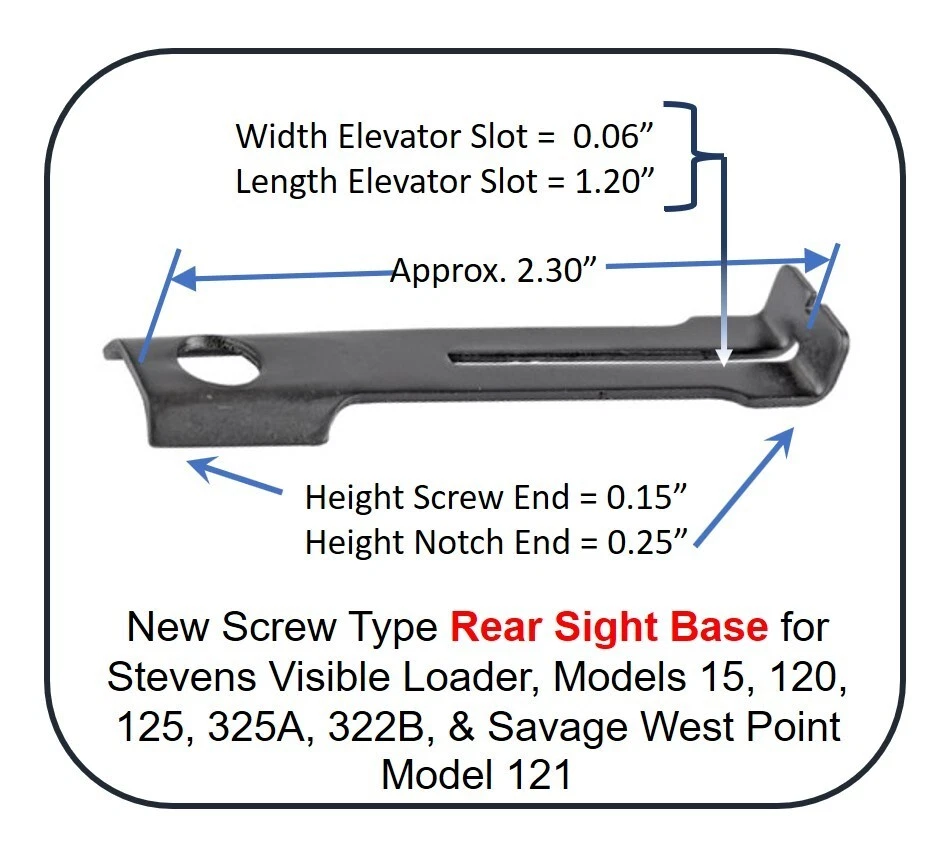 Nueva mira trasera completa tipo tornillo para rifles Stevens selectos Foto 4 de 4