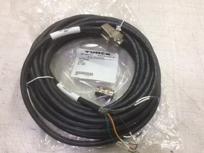 TURCK 13082 9 PIN D-SUB CONNECTOR W/ 29' CABLE WIRE PIGTAIL 9-PIN D SUB ...