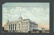 1910 Post Card Chicago IL Chic & Northwestern Rwy Sta Cost 20 Million Dollars---
