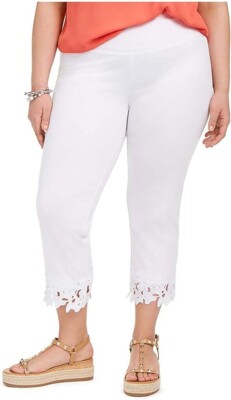 INC International Concepts High Waist Cropped Crochet-Hem LeggingsX-Small