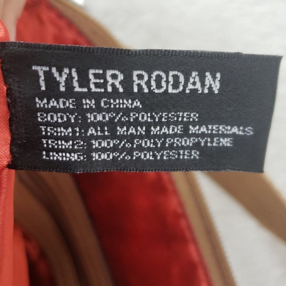Tyler Rodan Crossbody Red, Orange, Pink Striped Coated Canvas Organizer