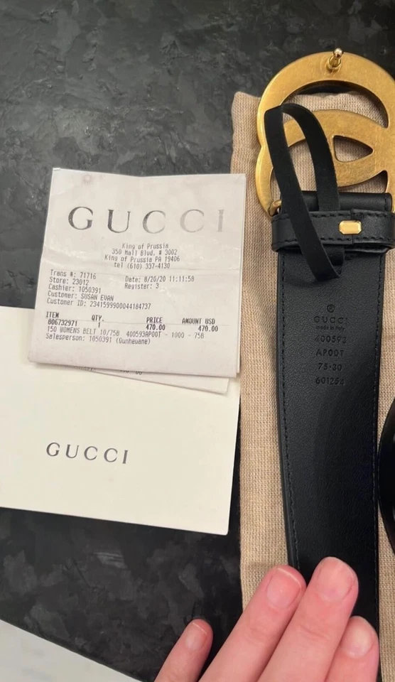 Cinturón de cuero GUCCI Marmont talla 105 Foto 3 de 4