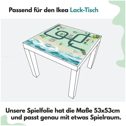 Ikea Lack Tisch Aufkleber Türkis 53x53cm Folie Dekorfolie Kinderzimmer YX012  - Afbeelding 1 van 5