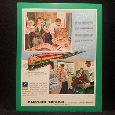 1948 Vintage train advertisement from holiday magazine￼