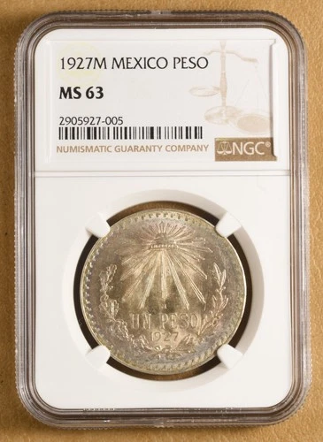 1927 Mexico Silver Peso NGC MS63