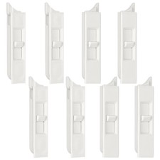 8 Pieces Tilt Latch Pairs White Plastic Spring Loaded Sliding Window Lock