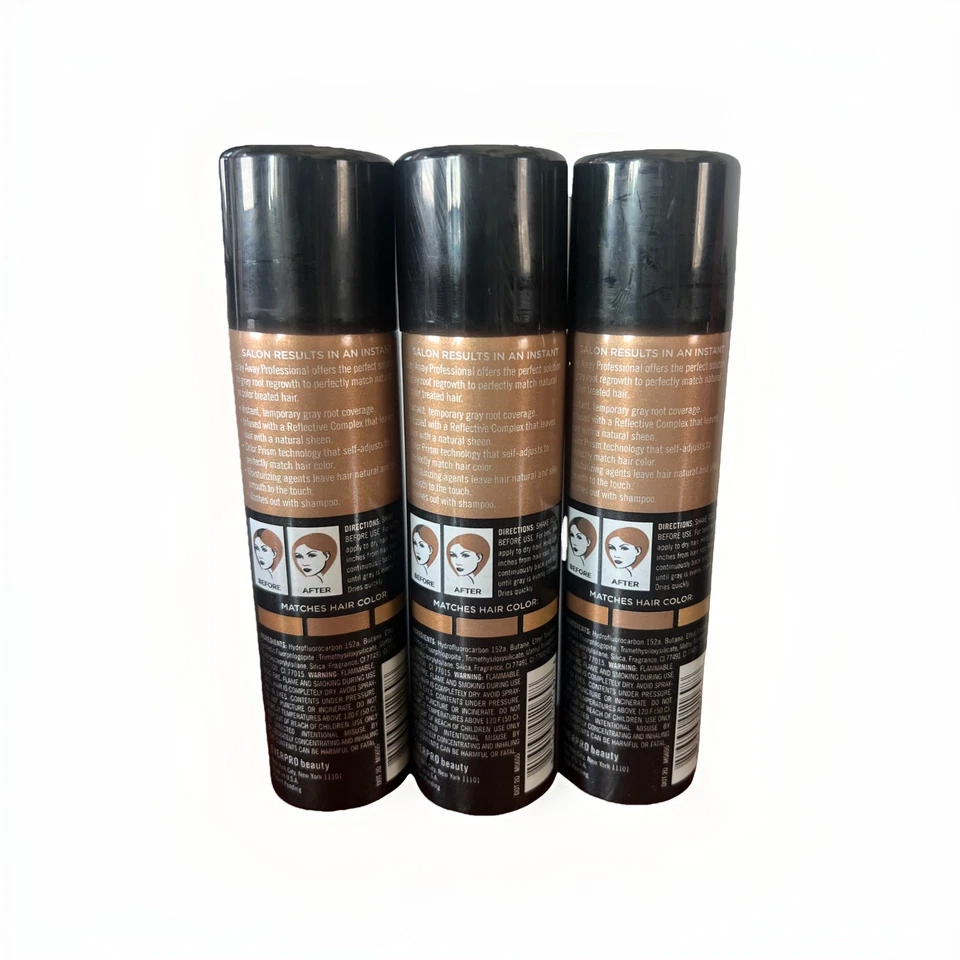 Pack de 3! Corrector de raíces temporal Everpro Gray Away, marrón claro 04, 2 oz cada uno Foto 2 de 2