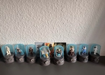Alle 8 Sammelfiguren Burger King Star Wars Mandalorian Grogu + 3 Sammelkarten