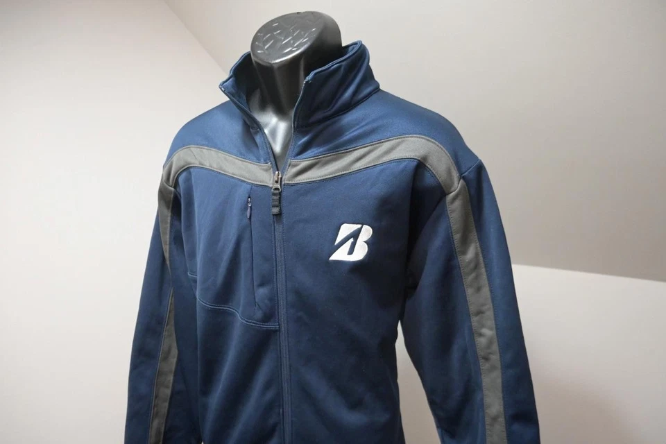 Chaqueta de golf de lana Antigua cremallera completa azul Bridgestone rendimiento para hombre talla grande Foto 3 de 4
