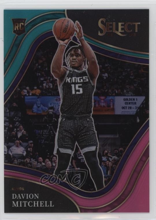 2021 Panini Select Courtside Teal White Pink Prizm /49 Davion Mitchell Rookie RC