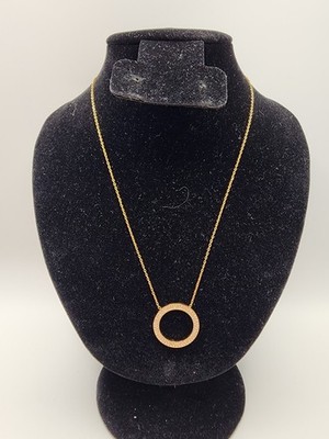 Michael Kors Brilliance Pave Open Circle Pendant Necklace Gold-Tone MKJ3294710