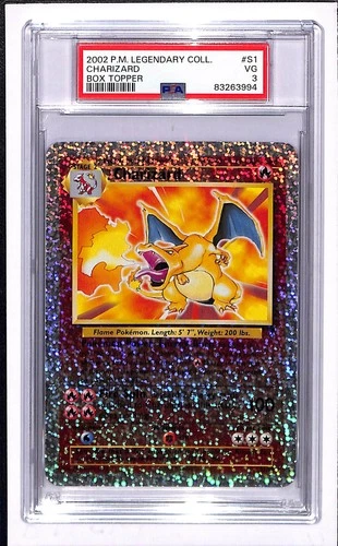2002 Pokemon Legendary Collection Charizard Box Topper Jumbo #S1 PSA 3 VG